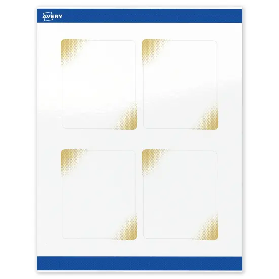 Avery Printable Rectangle Labels with Sure Feed Technology, Pre-Printed Gold Blush Pattern, Glossy White, 4" x 3-1/3", Laser & Inkjet Compatible, 40 Total, Great for Branding, Marketing, and Events {1}