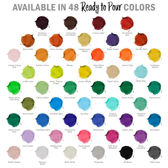 48-Color Ready-to-Pour Acrylic Pouring Paint Set: Premium Pre-Mixed, Silicone Oil & Gloss Medium, 2oz & 8oz Bottles, for Canvas, Wood & Crafts {4}