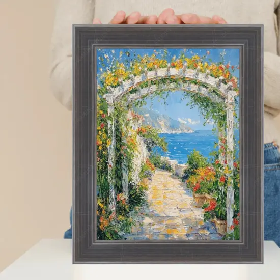 Silver Gunmetal Pewter Scoop Picture Frame 36x36 frame {3}