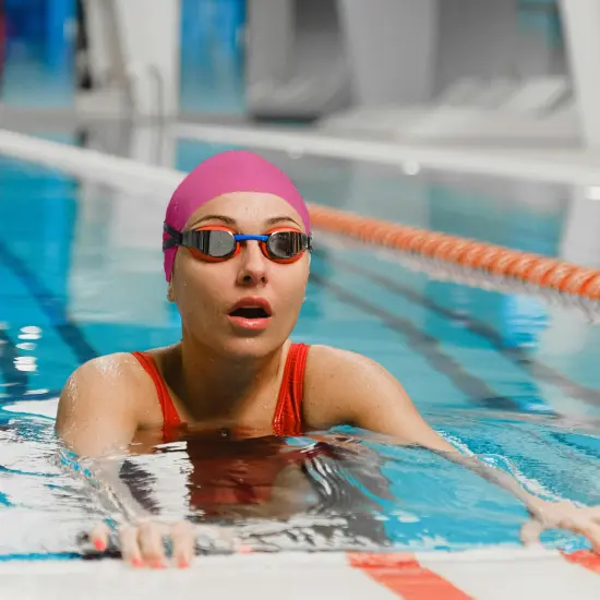 Swim Central Water Sports Pink Silicone Swimming Pool or Spa Swim Cap {4}