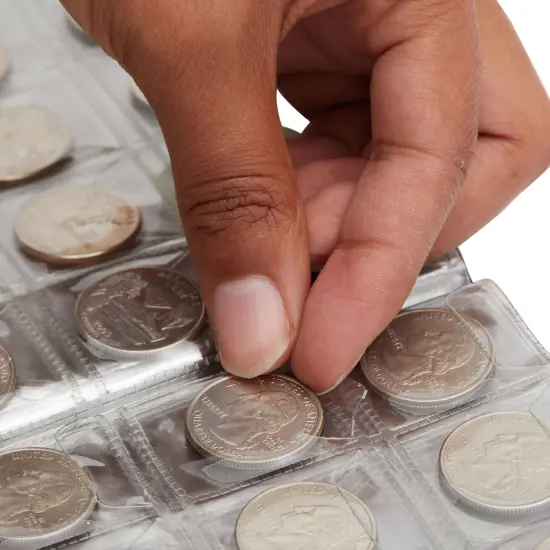 Juvale 240 Pocket Coin Holders for Collectors - Coin Collection Album for Pennies, Quarters, Rare Coins (Dark Blue) {5}