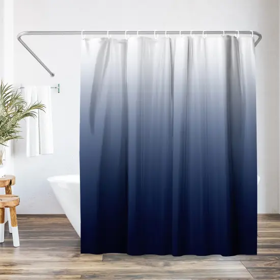 Americanflat 71x74 Ombre Blue Shower Curtain - Water Resistant - Polyester Fabric {1}