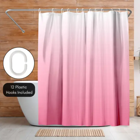 Americanflat 71x74 Ombre Pink Shower Curtain - Water Resistant - Polyester Fabric {5}