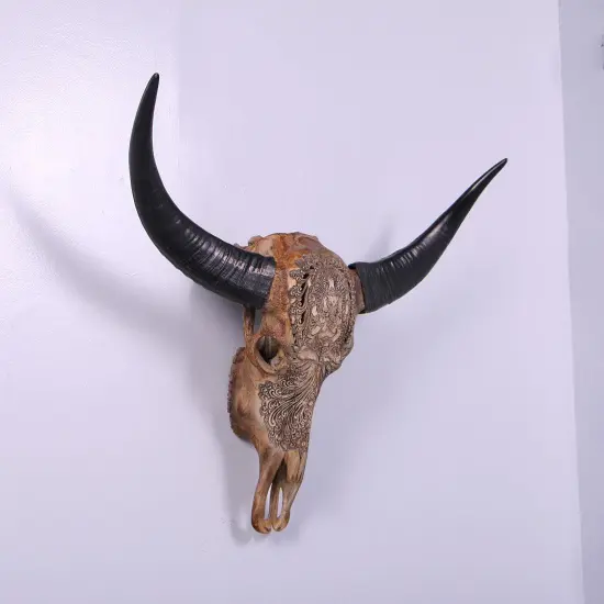 Bull Skull Life Size Statue {6}