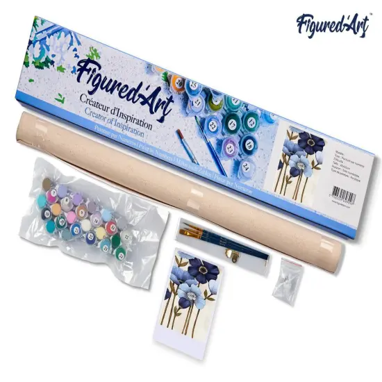 Figured'Art Paint by Numbers for Adults Orchid 16"x20" - Craft Art Painting DIY Kit Rolled Canvas without frame {5}