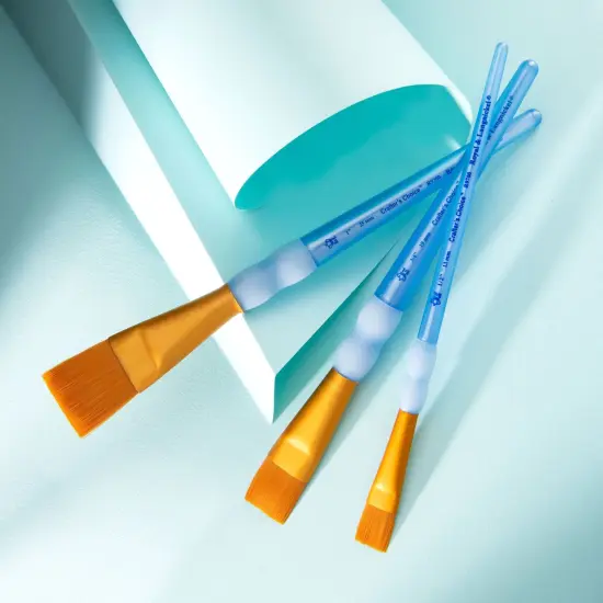 RCC 215 | Crafter's Choice&trade; 3pc Golden Taklon Wash Brush Set {2}