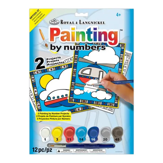 MFP205 | Painting by numbers&trade; Children's 12pc 8.75" x 11.75" Airplane & Helicopter Painting Project 2-Pack {1}