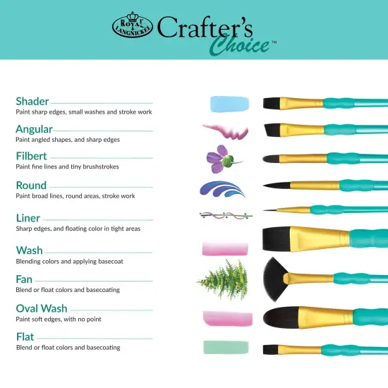 RCC 418 | Crafter's Choice&trade; 7pc Black Taklon Shader/Wash Brush Set {3}