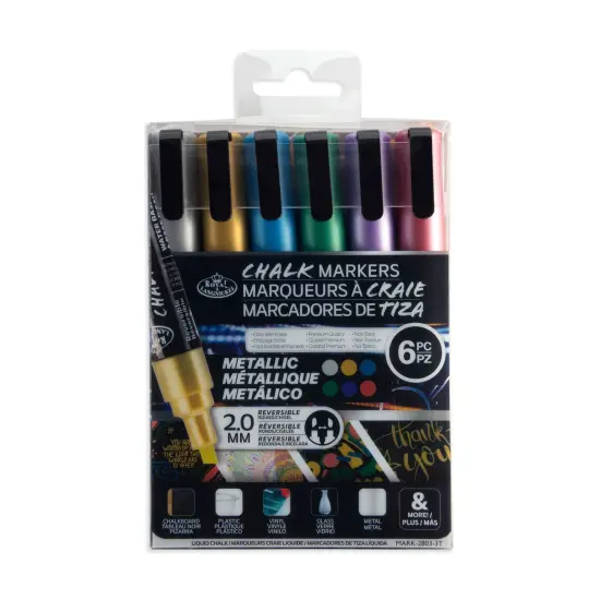 MARK-2803 | 6PC 2mm Metallic Chalk Marker Set {1}