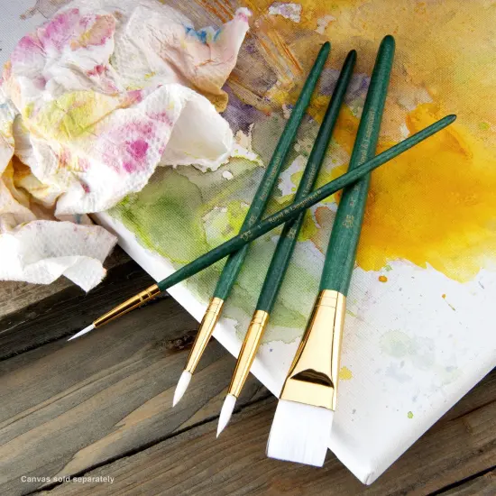 RSET-9145 | 4pc White Taklon Round/Wash Brush Set {3}