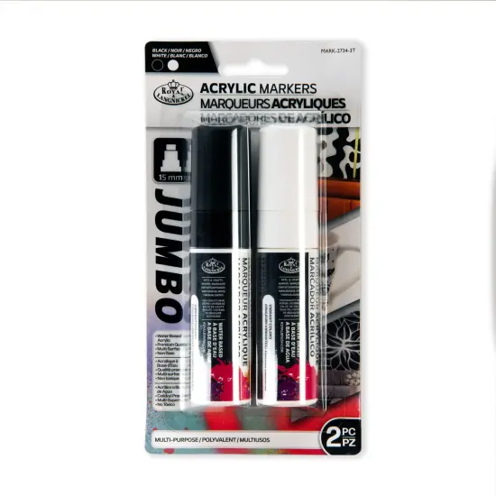 MARK-2734 | 2PC Acrylic 15mm Black/White Markers {1}