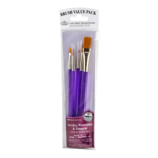 RSET-9130 | 5pc Golden Taklon Variety Brush Set {1}