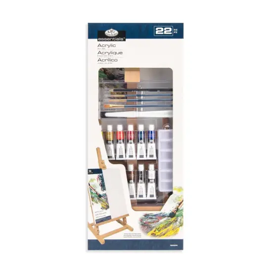 REA5204 | Acrylic Paint H-Frame Easel Art Set - 22pc {1}