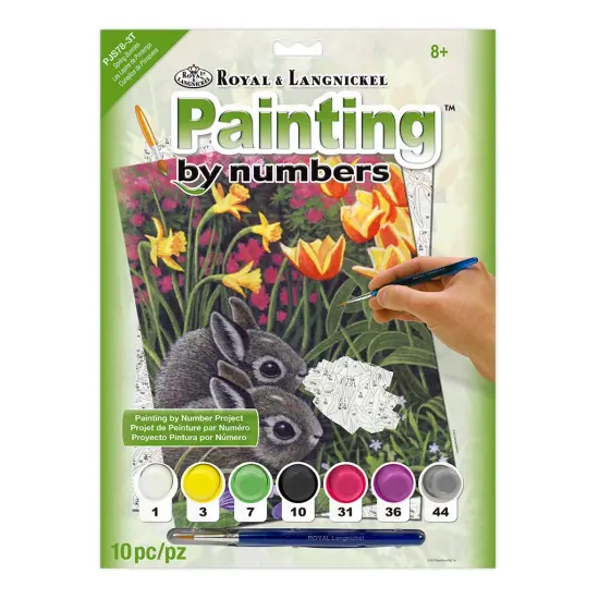 PJS78 | Painting by numbers™ 10pc 8.75" x 11.375" Spring Bunnies Painting Project {1}