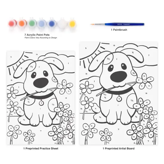 MFP22 | Painting by numbers&trade; Children's 10pc 8.75" x 11.75" Puppy Painting Project {3}