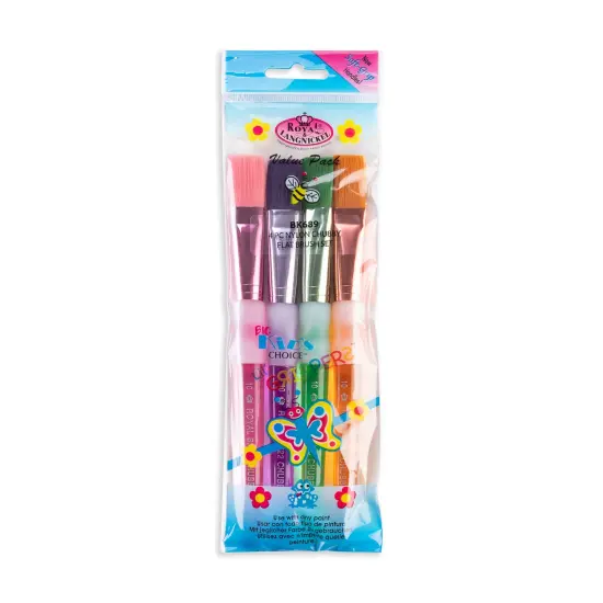 BK689 | Big Kid's Choice&trade; Lil' Grippers&trade; 4pc Nylon Chubby Flat Brush Set {1}