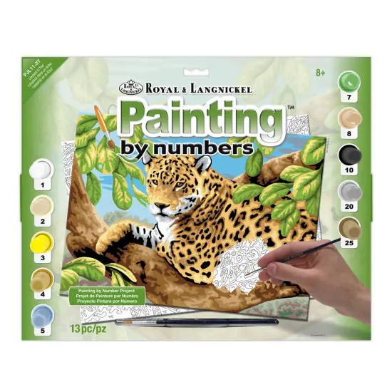 PJL11 | Painting by numbers&trade; 13pc 11.25" x 15.375" Leopard in Tree Painting Project {1}