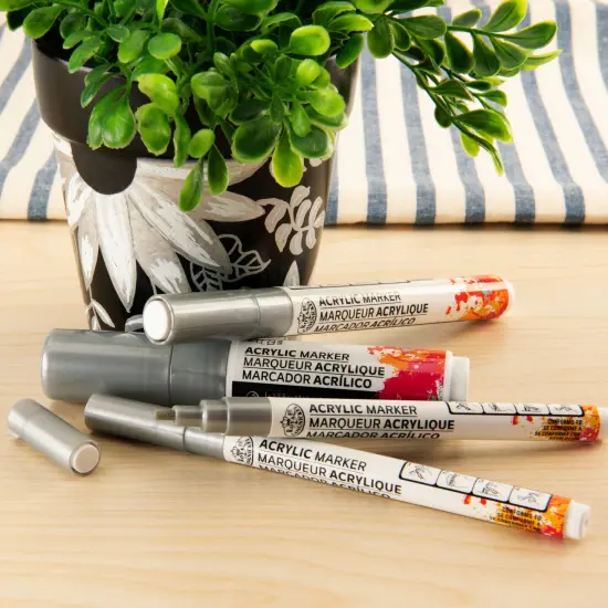 MARK-2704 | 4PC Silver Acrylic Paint Markers {5}