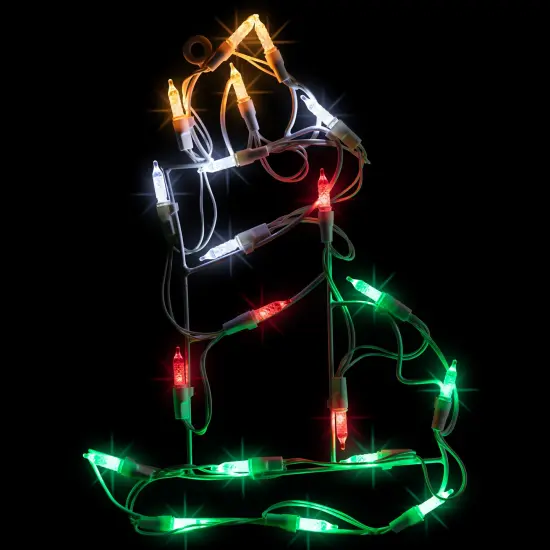 Northlight LED Lighted Candle Christmas Window Silhouette Decoration - 12" - Multi Lights White {1}
