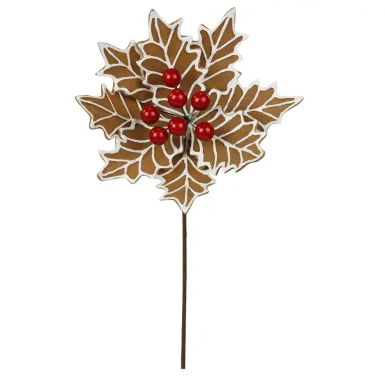 14" Gingerbread Poinsettia Stem {1}