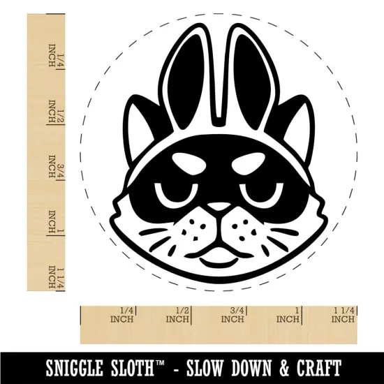 Easter Cat with Bunny Ears Spring Rubber Stamp for Stamping Crafting Planners {1}