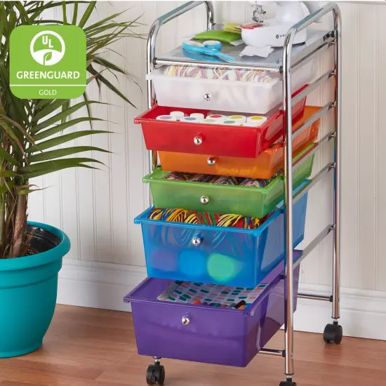 6-Drawer Mobile Organizer, Rolling Storage Cart Assorted {6}