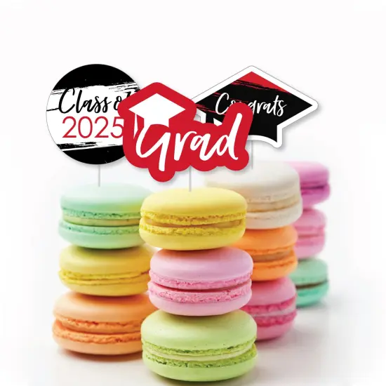 Big Dot of Happiness Red 2025 Graduation Party - DIY Shaped Cut-Outs - 24 Count {4}