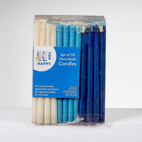 Rite Lite Deluxe Hanukkah Candles Valu Pack - 4" - Blue - 90ct {1}