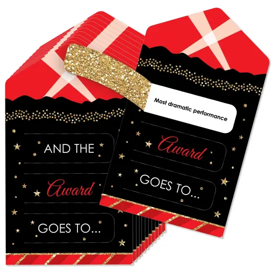 Big Dot of Happiness Red Carpet - Movie Night Party Game Pickle Cards - Award Pull Tabs - Set of 12 {1}