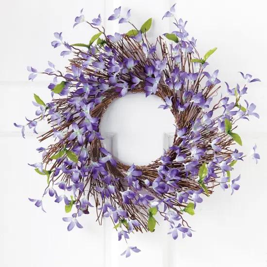 Collections Etc Spring Floral Forsythia Twig Wreath {2}