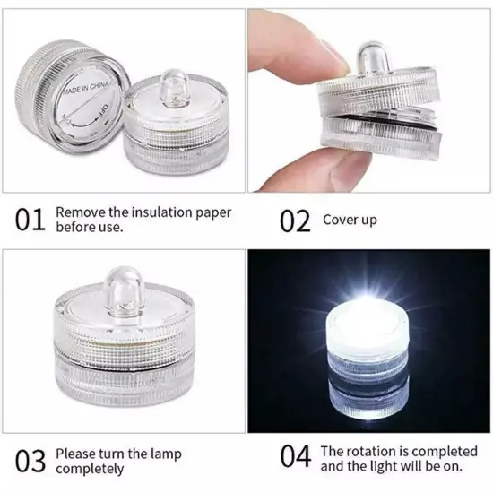Submersible Waterproof LED Tea Lights, Flameless Party Candles {4}
