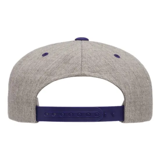 YP Classics&reg; Flat Bill Snapback Cap Heather Grey/ Purple {2}