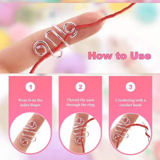 4Pcs Crochet Ring + 120Pcs Stitch Markers Adjustable Crochet Tension Rings for Finger Handmade Open Yarn Guide Crocheting Rings Knitting Accessories with Box,The Ideal Aid to Crochet Supplies {5}