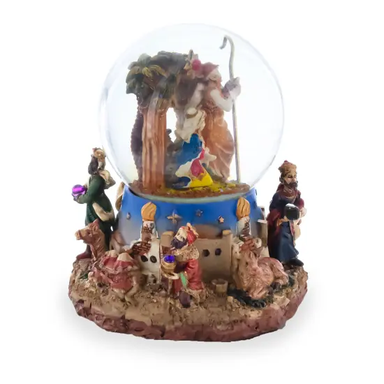 Regal Gift Bearers Nativity Scene Musical Water Snow Globe {6}