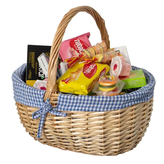 Wickerwise Picnic Basket with Handle, and Washable Plaid Liner - Ideal for Outdoor Adventures, Photoshoots and Home D&eacute;cor - Perfect Gift Basket for Weddings and Holidays like Halloween {7}