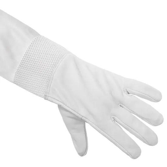 Honey Keeper Beekeeping Gloves - Goatskin Leather with Ventilated Canvas Sleeve and Elastic Cuff {3}