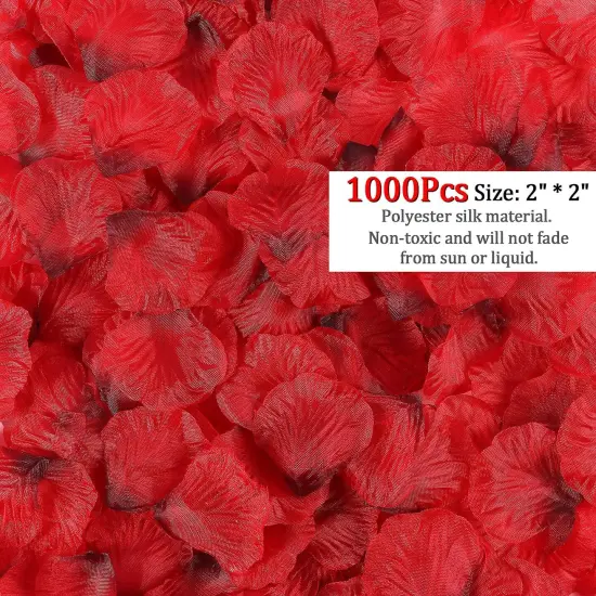 40 Pack I Love You Balloons and Heart Balloons Kit with 1000 Pcs Dark-Red Silk Rose {4}