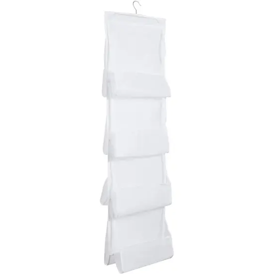 2-Pack Fabric Mesh 8-Pocket Hanging Handbag Purse Storage Organizer for Closet, White 48"x13.8" {7}