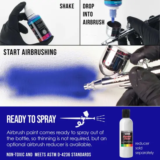 Sapphire Blue, Opaque Acrylic Airbrush Paint, 1 oz. {3}
