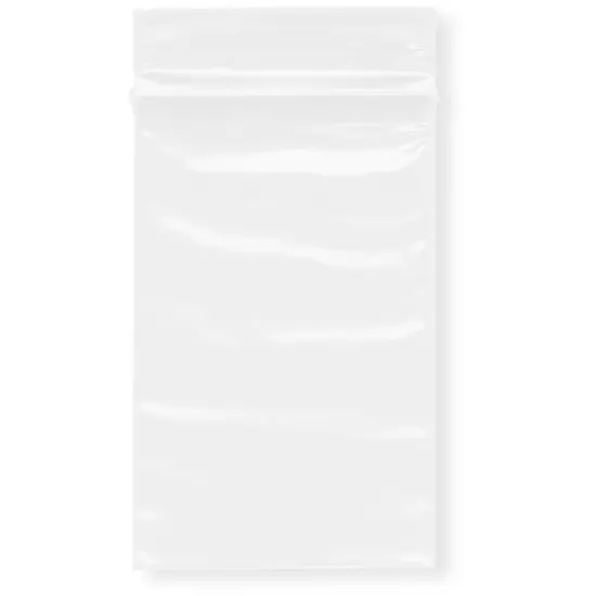Plymor 2" x 3", White 2 Mil Zipper Reclosable Plastic Bags {1}