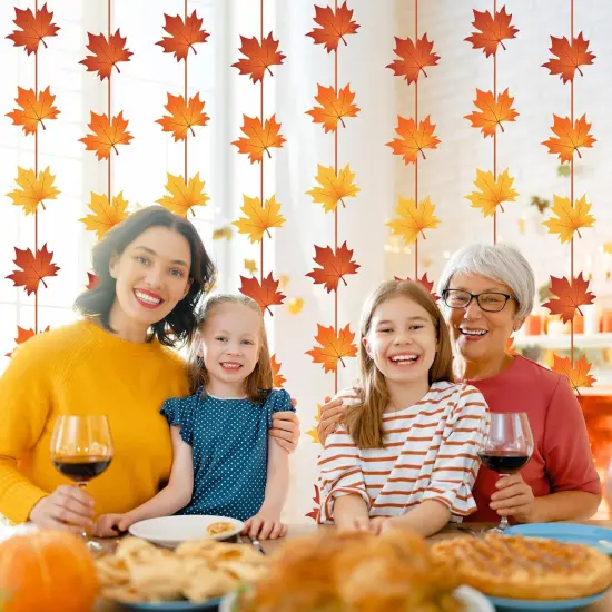 8 Pcs Fall Maple Leaves Hanging Garland - Maple Leaves {3}