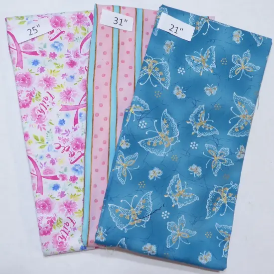 Cancer Butterflies Pink 2 yd 5 in Last the Best End of Bolt {1}