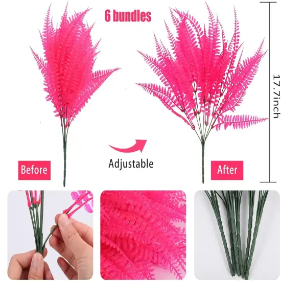 6 Pcs Artificial Boston Fern Realistic {2}