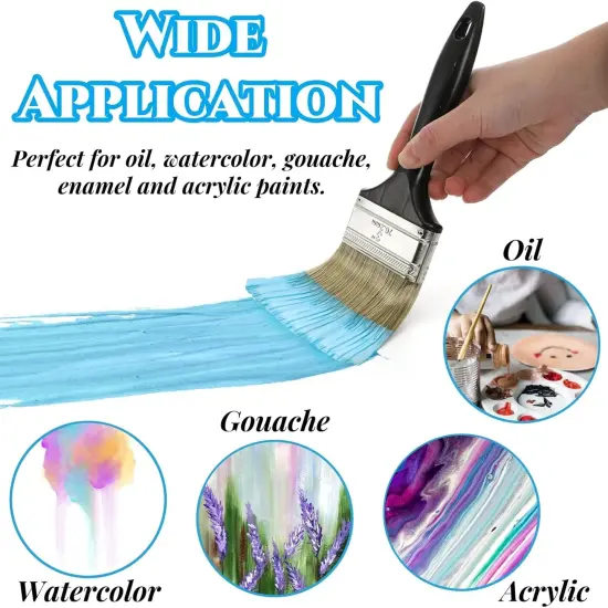 9 Pack Paint Brushes for Wall, 2'' 3'' 4'' Professional Paint Tools with Treated Plastic Handle, Home Wall Trim House Wide Chip Paintbrush Set for DIY Paint, Home, Furniture, Fences {2}