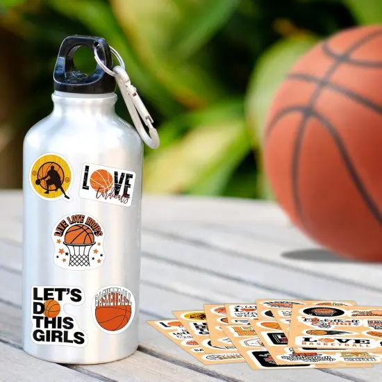 Basketball Water Bottle Stickers for Kids Glow in The Dark, 67 PCS Vinyl Stickers Pack for Laptop Skateboard Phone Case, Cute Colorful Sports Decals for Teens {5}