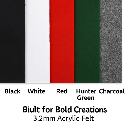 3.2mm Thick Acrylic Felt Sheets &ndash; 12" x 18" Multi-Color or Single Color Options Red {4}
