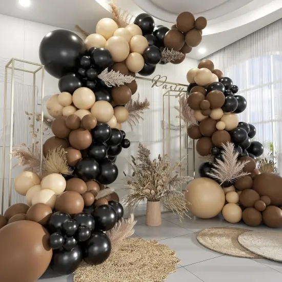 Brown Black Nude Balloon Garland Arch Kit, 160Pcs Latex Balloons Different Size 18 12 10 5 inch for Birthday Bridal Baby Shower Gender Reveal Wedding Retirement Party Decorations {1}