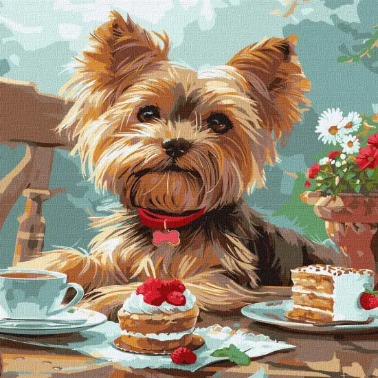 Painting by Numbers kit A yorkie's tea party KHO6629 {3}