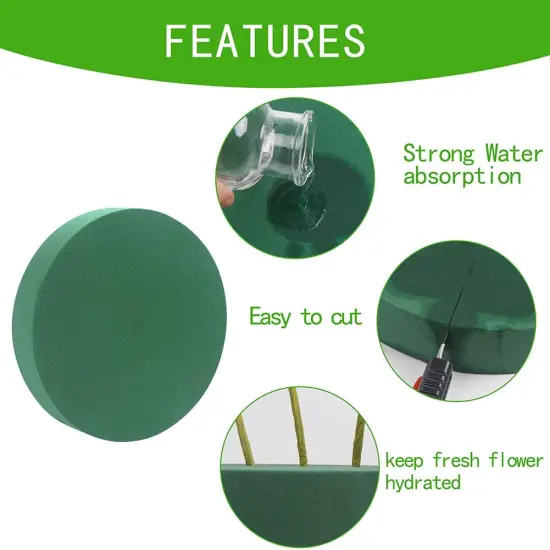 Round Floral Foam Blocks ,8" Large Wet Foam Bricks for Wedding Flower Arrangement Supply,Pack of 4 {3}