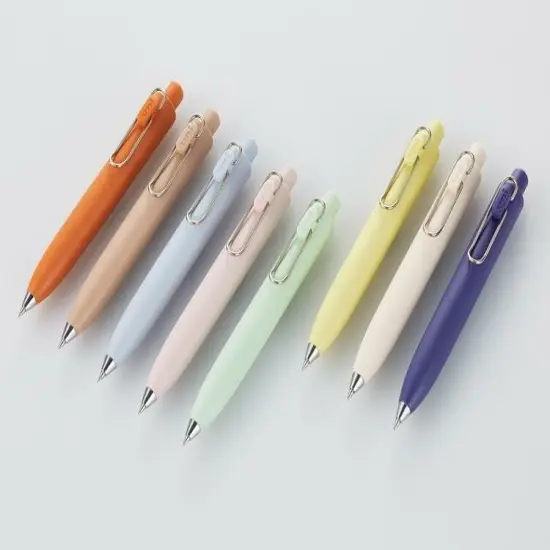 Ballpoint One P Gel Ink Rollerball pen, 0.38mm Black Ink, 5 Body Colors set Sticky Note {2}